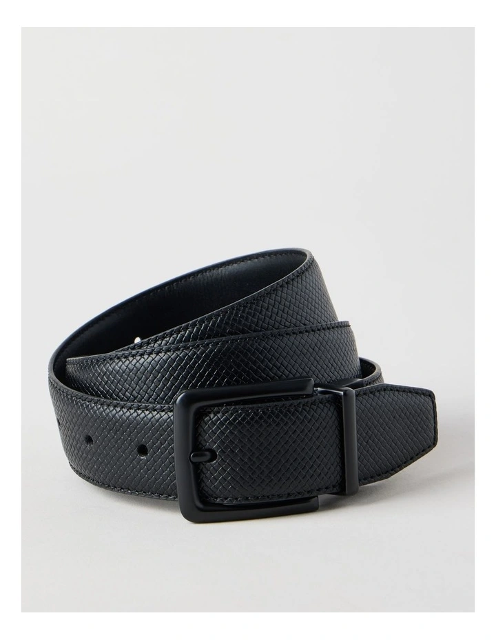 Textured Reversible Belt Black/ Black image 1