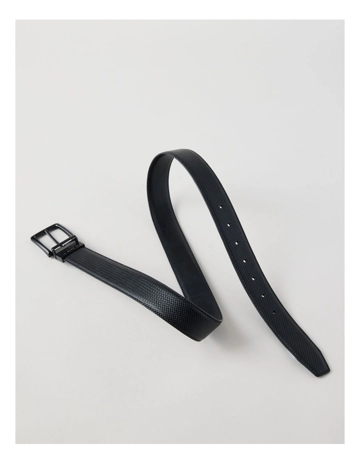 Textured Reversible Belt Black/ Black image 3