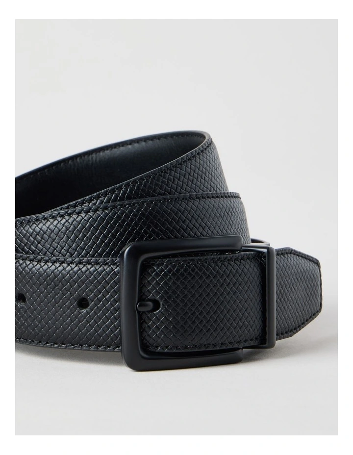 Textured Reversible Belt Black/ Black image 4