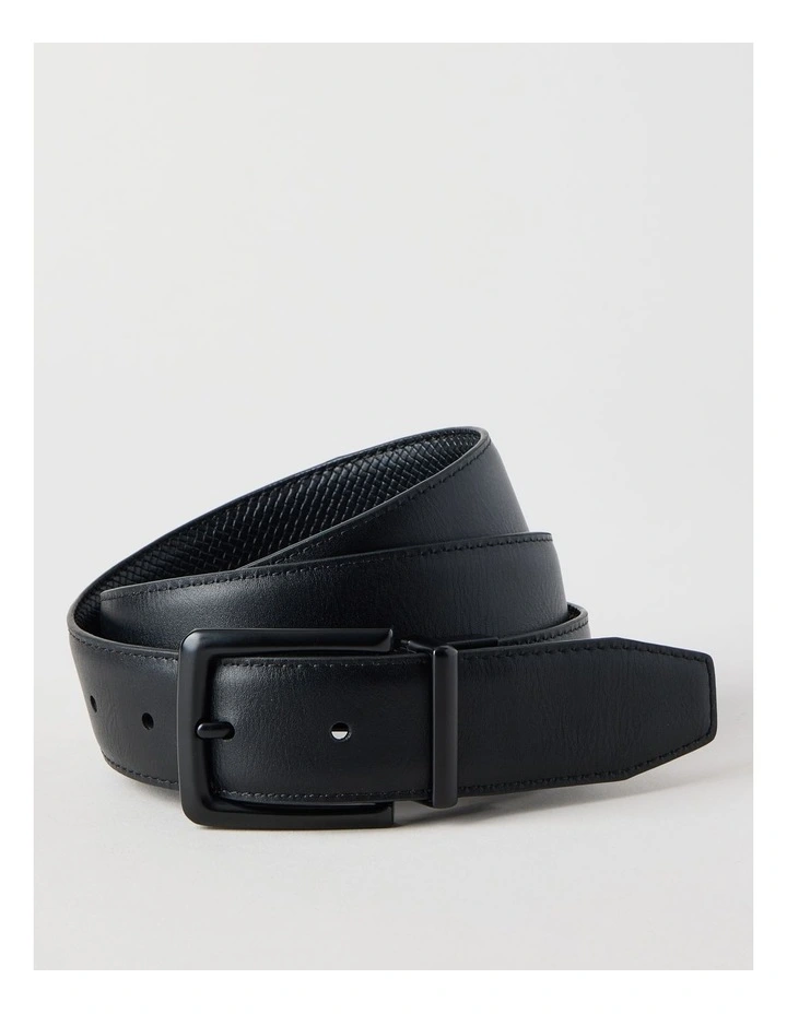 Textured Reversible Belt Black/ Black image 5