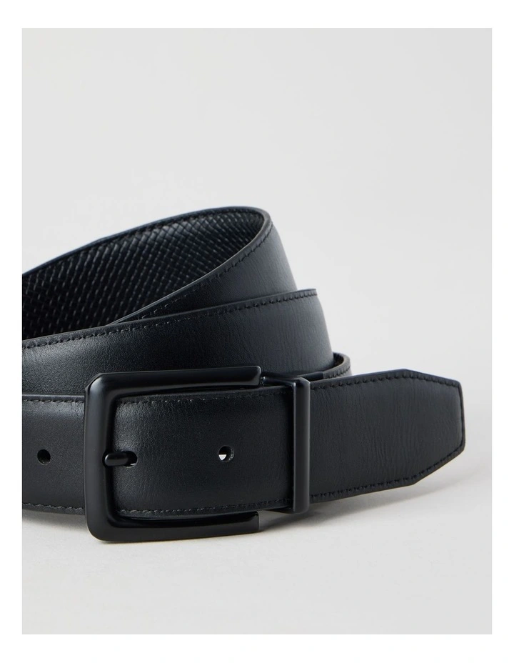 Textured Reversible Belt Black/ Black image 6