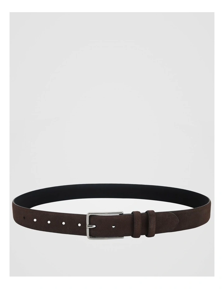 Suede Leather Belt Brown/ Grey Belt Brown/Grey image 1