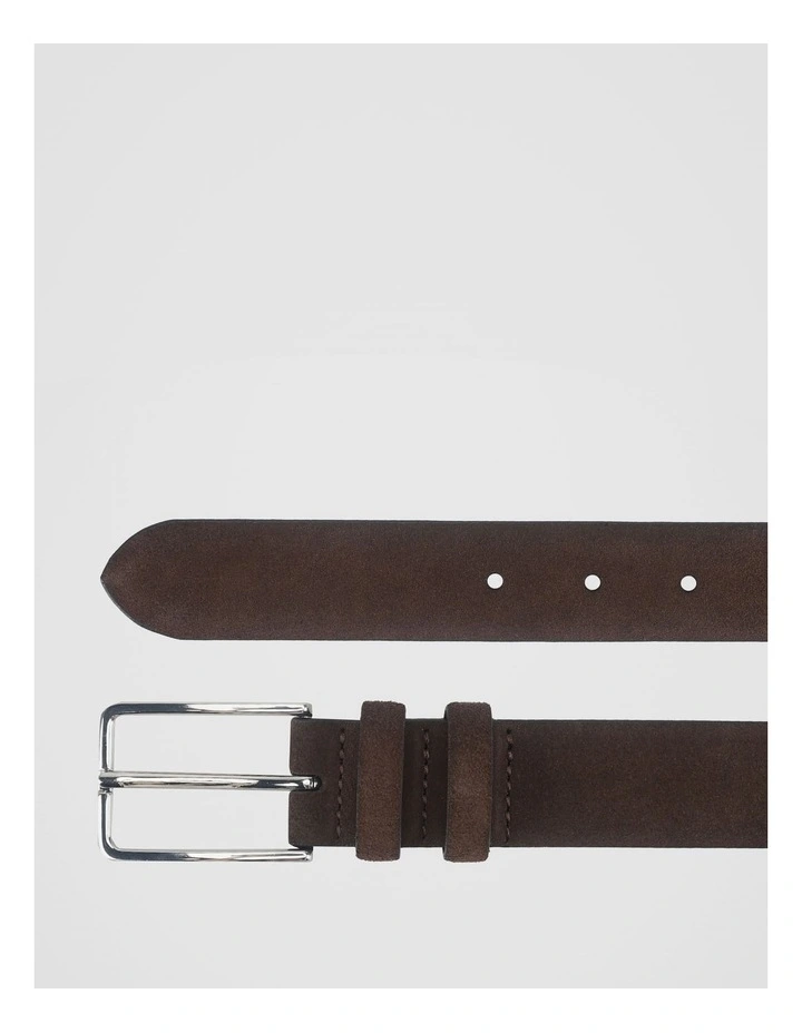 Suede Leather Belt Brown/ Grey Belt Brown/Grey image 2