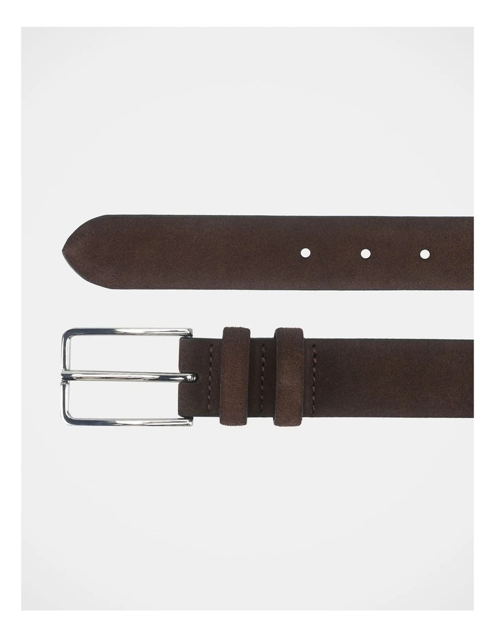 Suede Leather Belt Brown/ Grey Belt Brown/Grey image 2