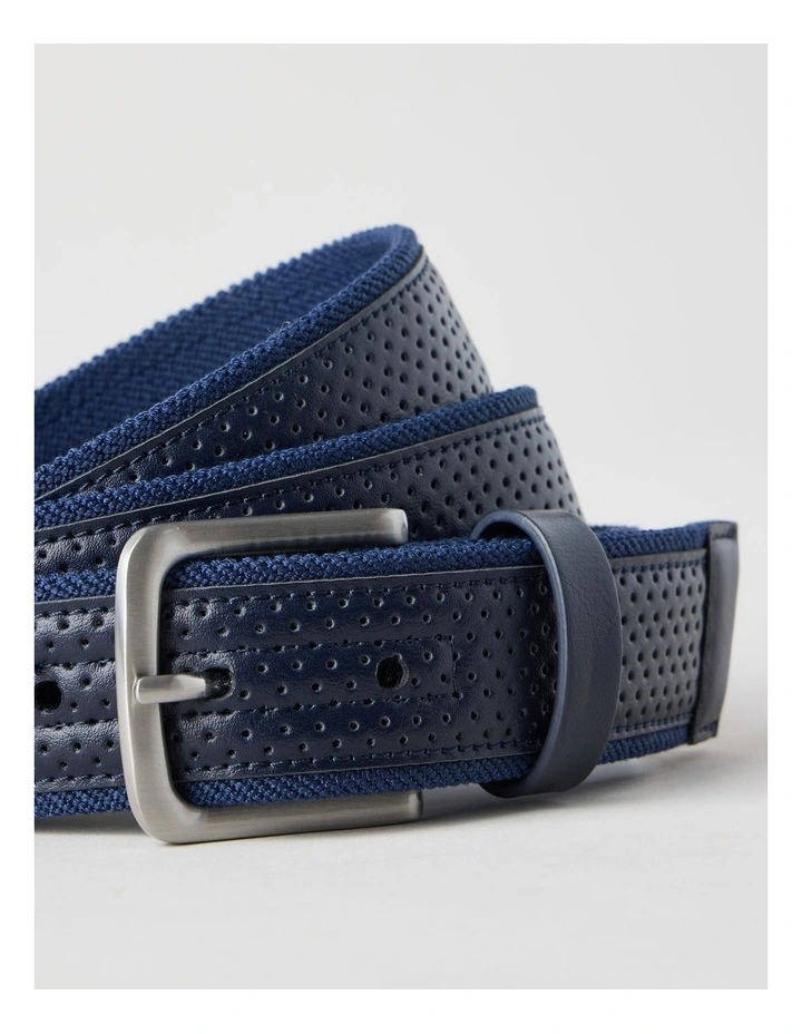 Perforated Casual Stretch Belt Navy Belt Navy image 3