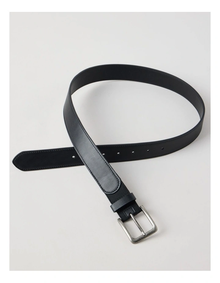 Casual Pin Buckle Stretch Belt Black Belt Black image 3