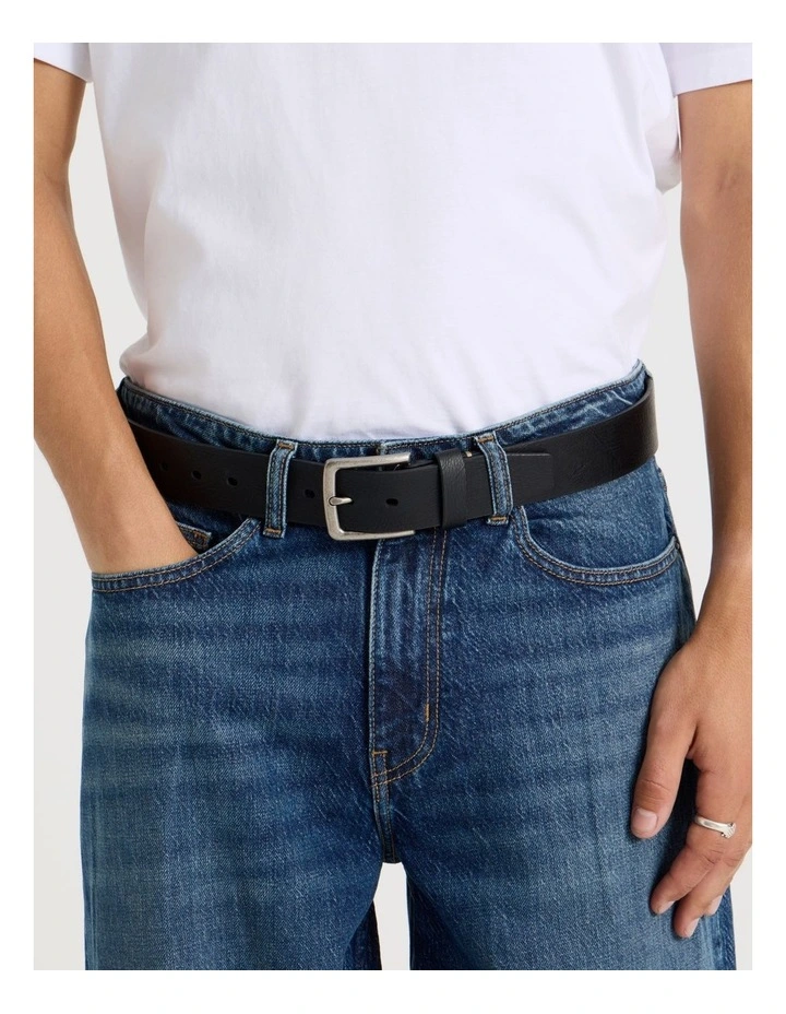 Casual Leather Jean Belt Black  Belt Black image 2
