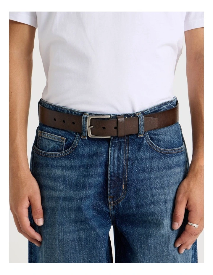 Casual Leather Jean Belt Brown Belt Brown image 2