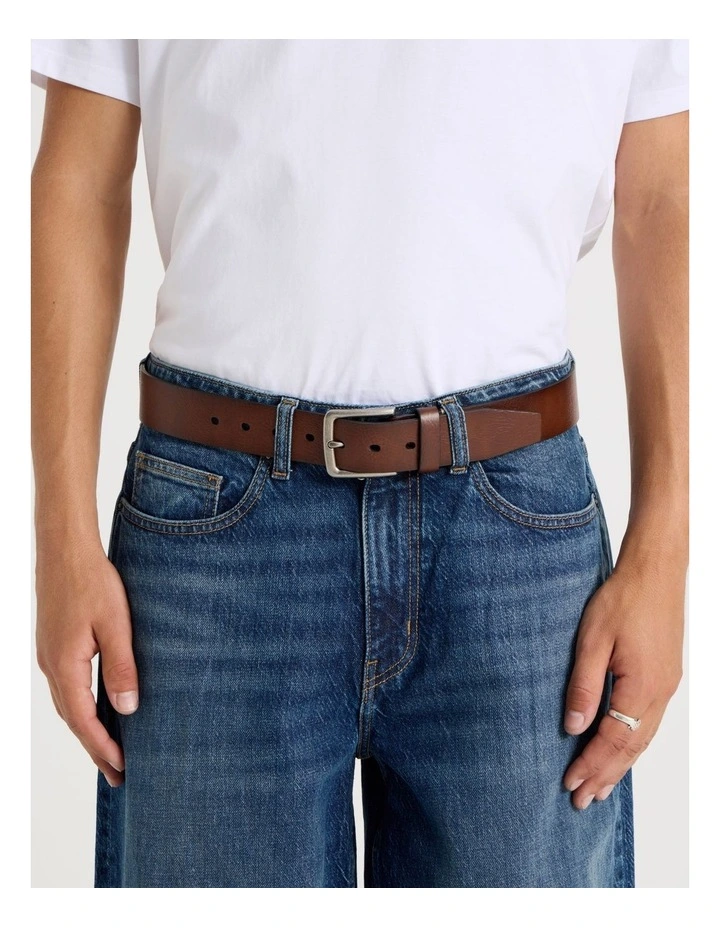 Casual Leather Jean Belt Tan Belt Tan image 2