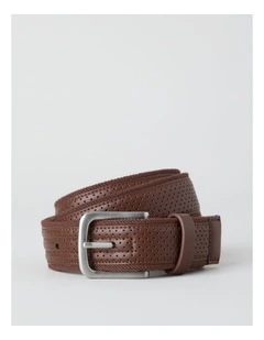 Perforated Casual Stretch Belt in Brown