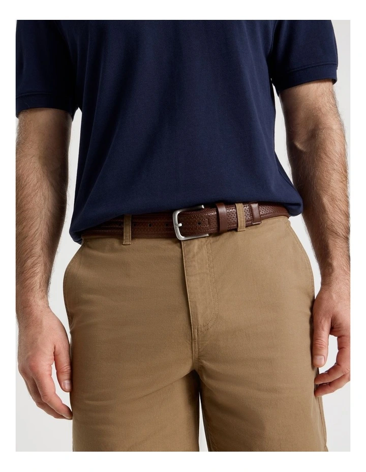 Perforated Casual Stretch Belt in Brown image 4