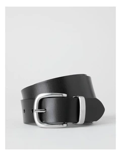 Casual Belt With Metal Loop in Black