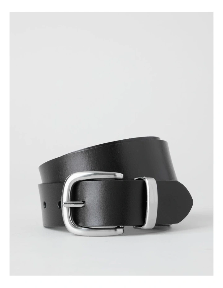 Casual Belt With Metal Loop in Black image 1