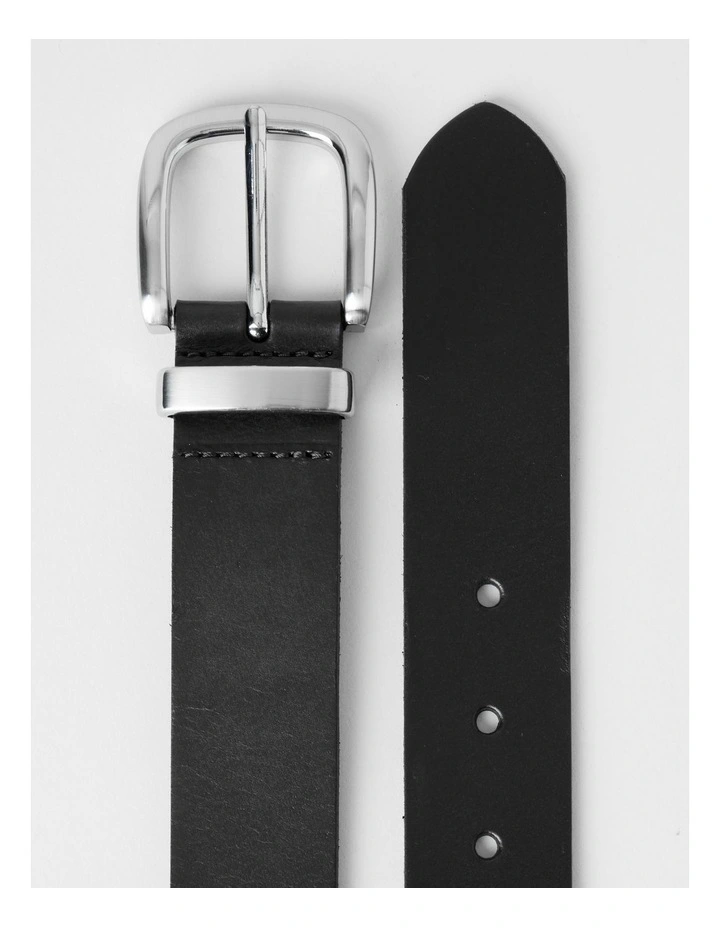 Casual Belt With Metal Loop in Black image 2
