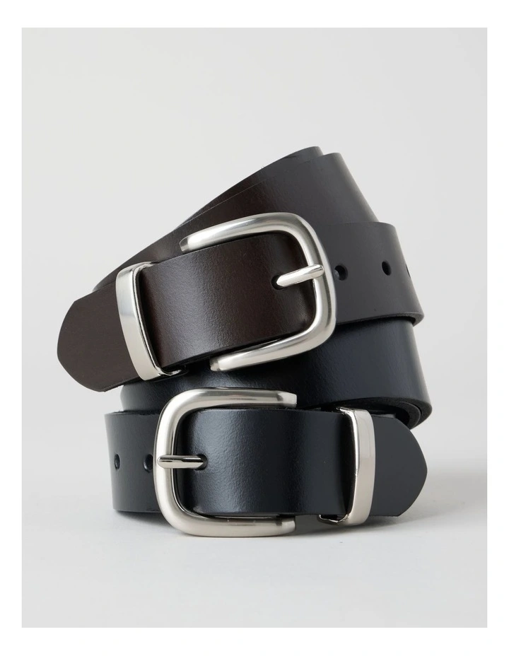 Casual Belt With Metal Loop in Chocolate image 3