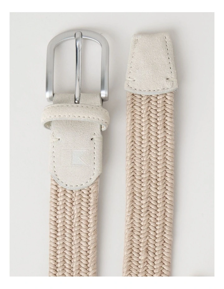 Woven Stretch Belt in Natural image 2