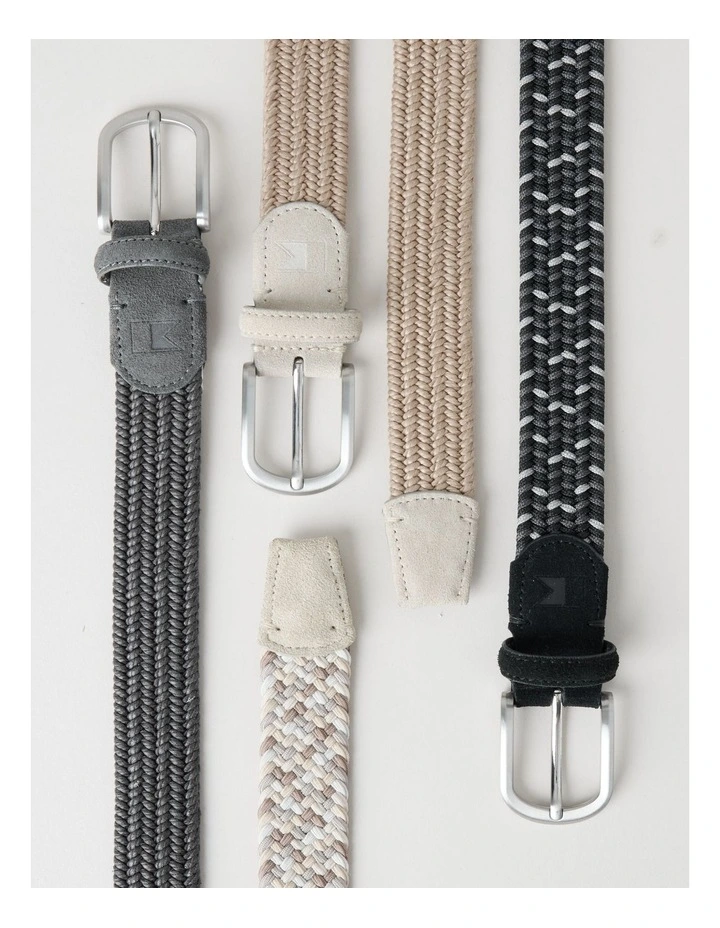 Woven Stretch Belt in Natural image 3