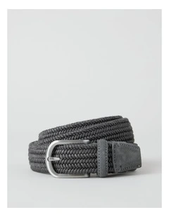 Woven Stretch Belt in Charcoal