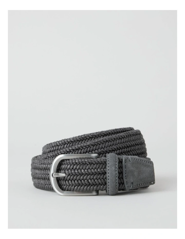 Woven Stretch Belt in Charcoal image 1