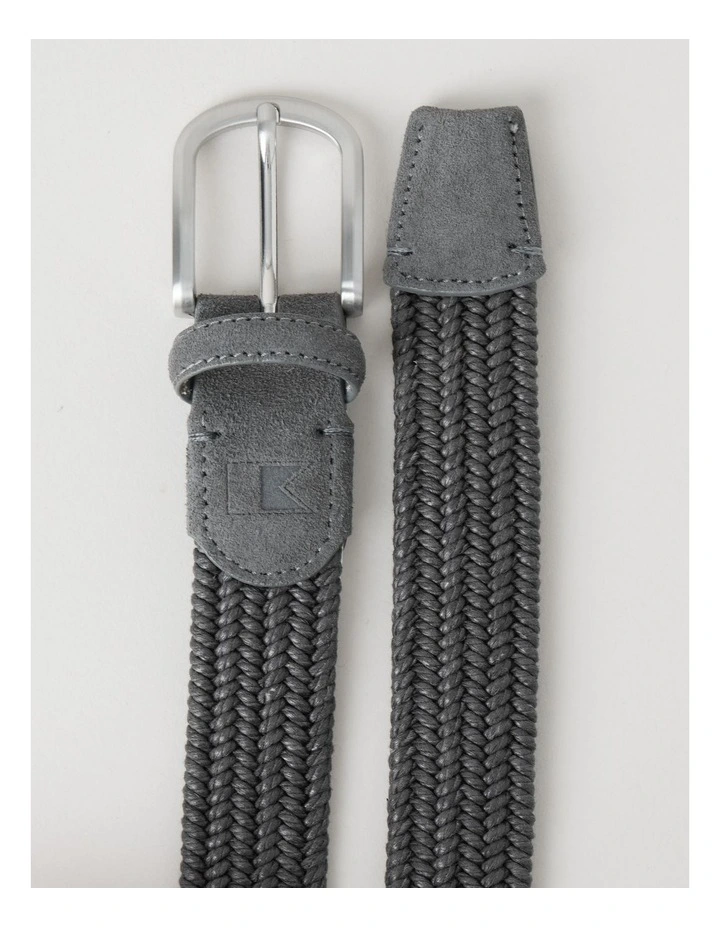 Woven Stretch Belt in Charcoal image 2
