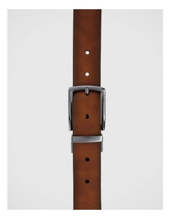 Textured Reversible Belt in Tan/Black