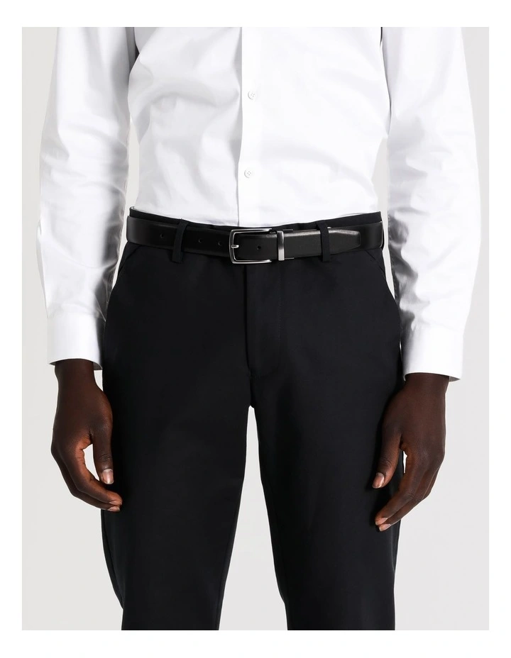 Textured Reversible Belt in Tan/Black image 4