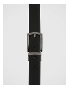 Textured Reversible Belt in Black/Brown