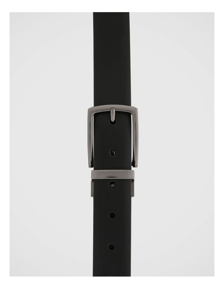Textured Reversible Belt in Black/Brown image 1