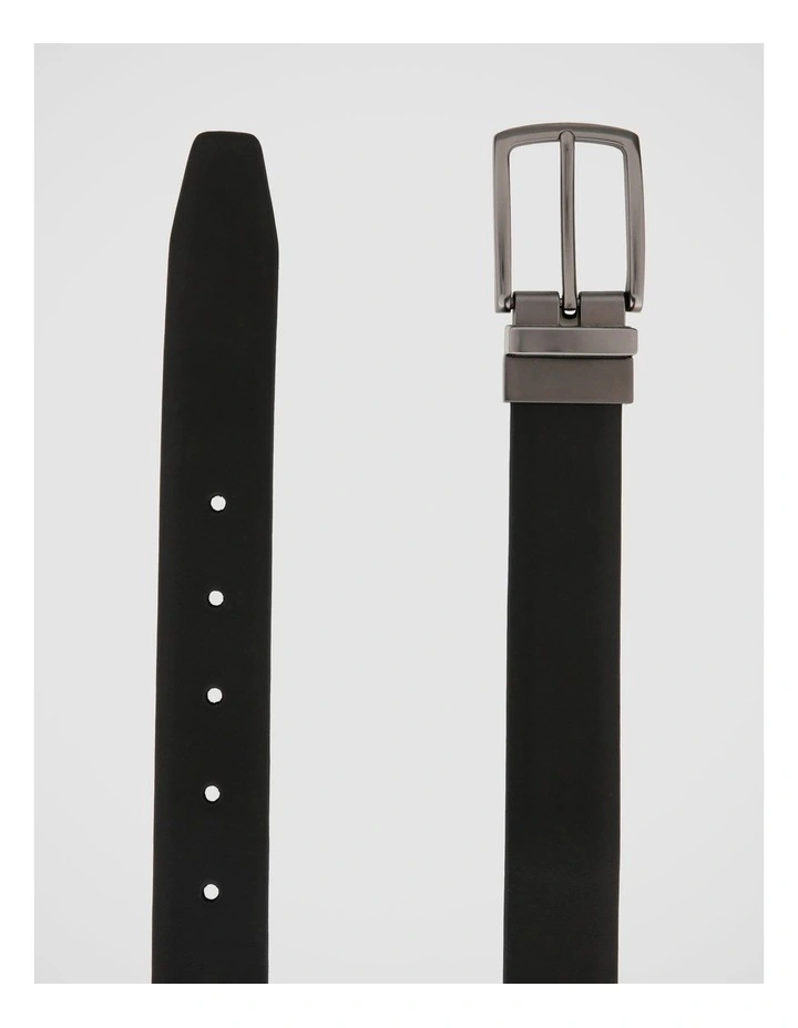Textured Reversible Belt in Black/Brown image 3
