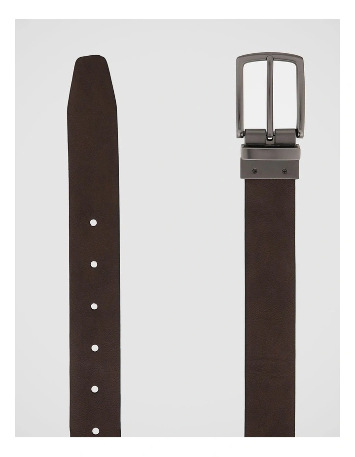 Textured Reversible Belt in Black/Brown image 5