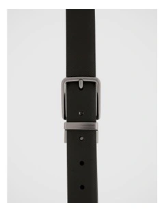 Pin Buckle Reversible Belt 32mm in Black/Tan