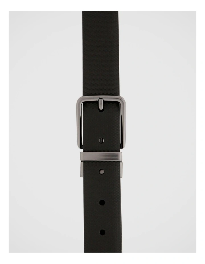 Pin Buckle Reversible Belt 32mm in Black/Tan image 1