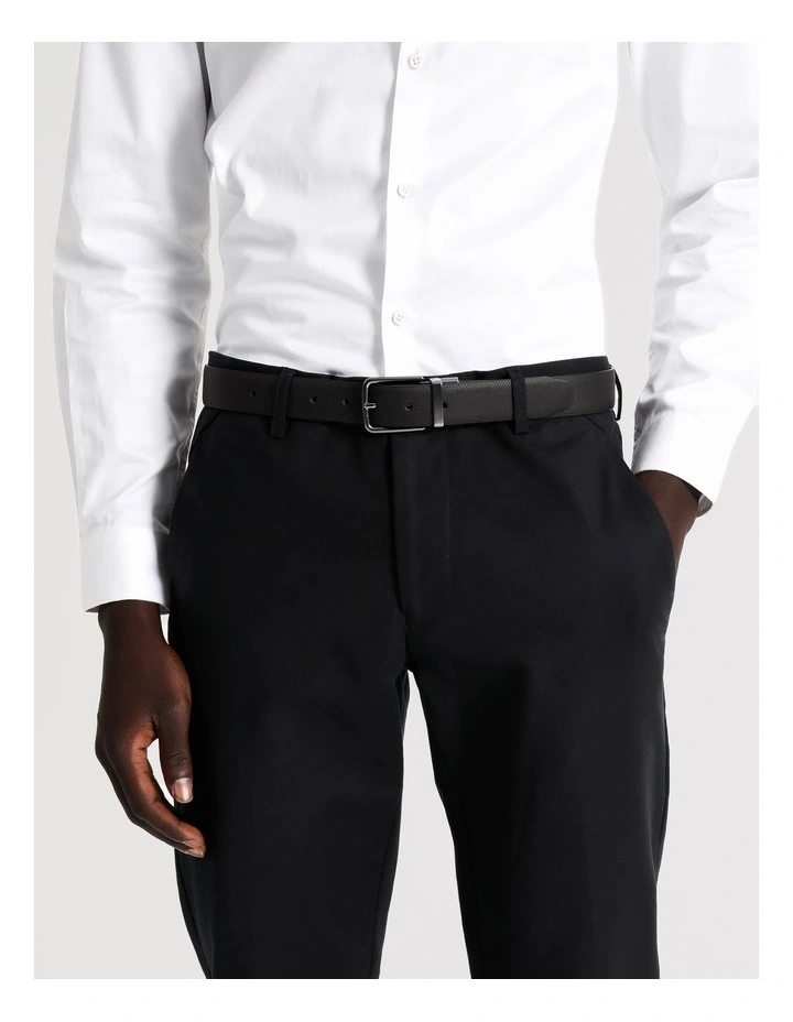 Pin Buckle Reversible Belt 32mm in Black/Tan image 2