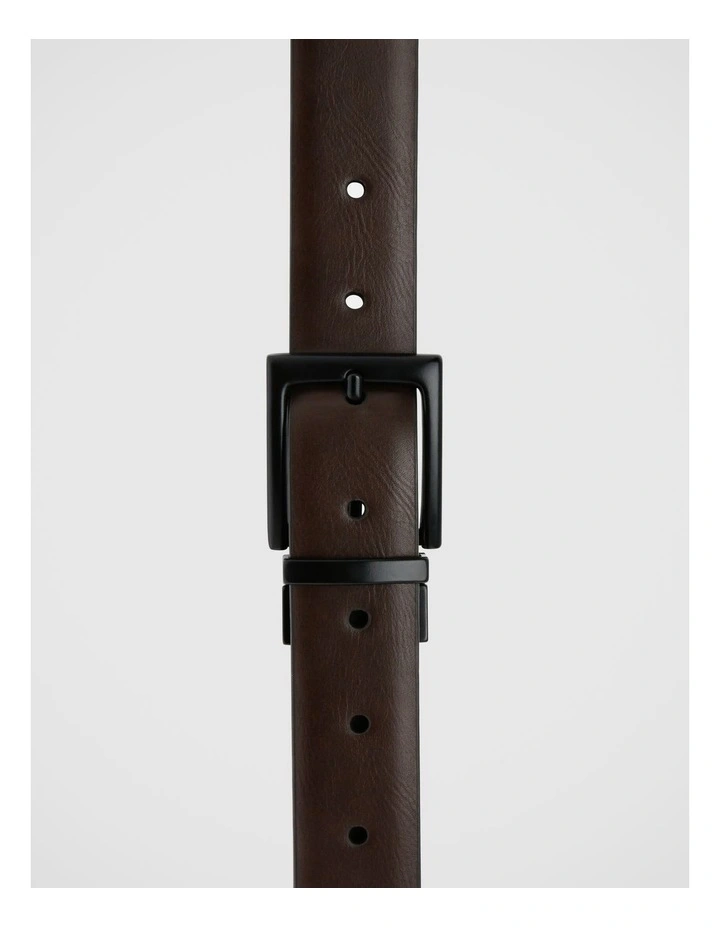 Pin Buckle Reversible Belt 32mm in Brown/Tan image 1