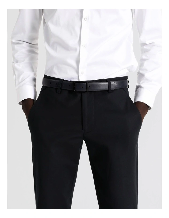 Pin Buckle Reversible Belt 32mm in Black/Navy image 4