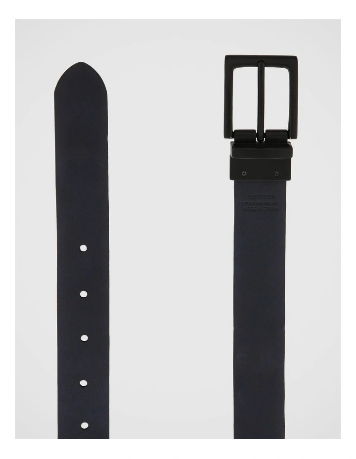 Pin Buckle Reversible Belt 32mm in Black/Navy image 5