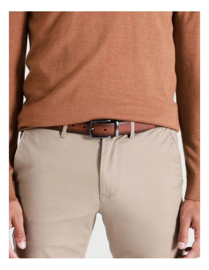 Pin Buckle Reversible Belt in Brown image 4