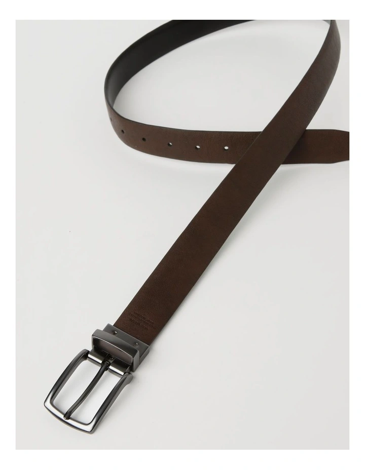 Pin Buckle Reversible Belt in Brown image 6