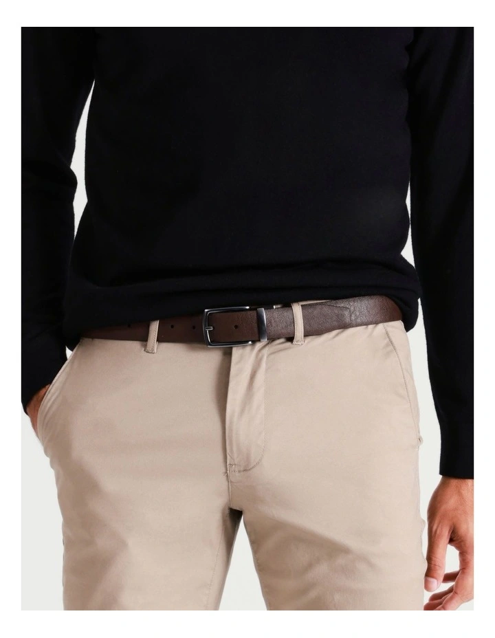 Pin Buckle Reversible Belt in Black image 4