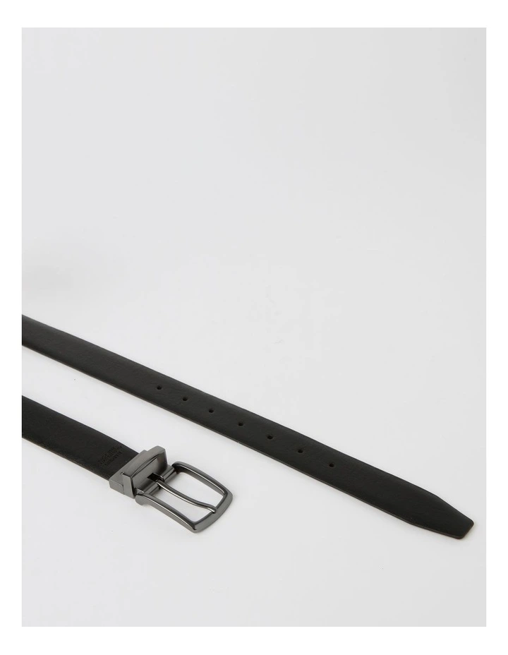Pin Buckle Reversible Belt in Black image 5