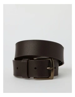 Casual Leather Belt in Dark Brown