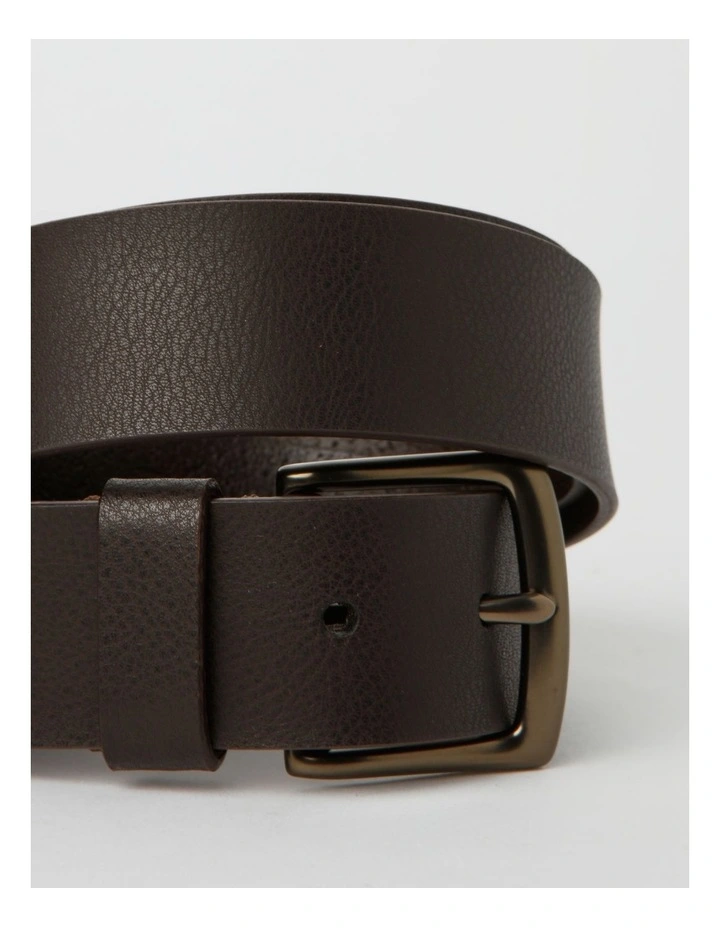 Casual Leather Belt in Dark Brown image 2