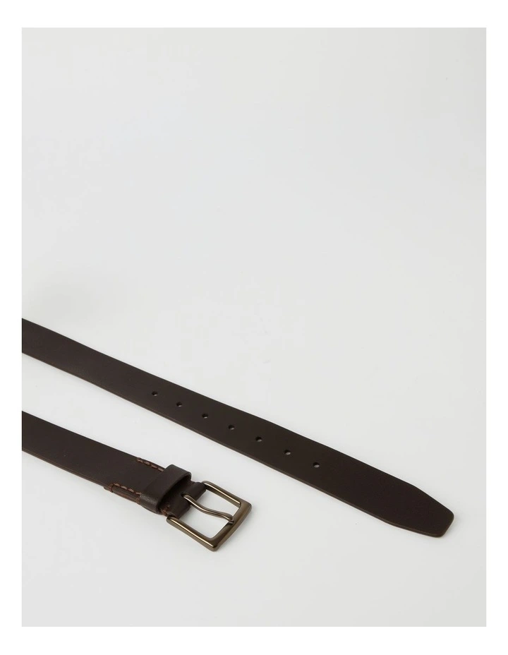Casual Leather Belt in Dark Brown image 3