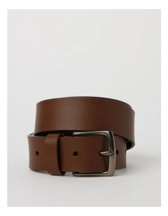 Casual Leather Belt in Tan