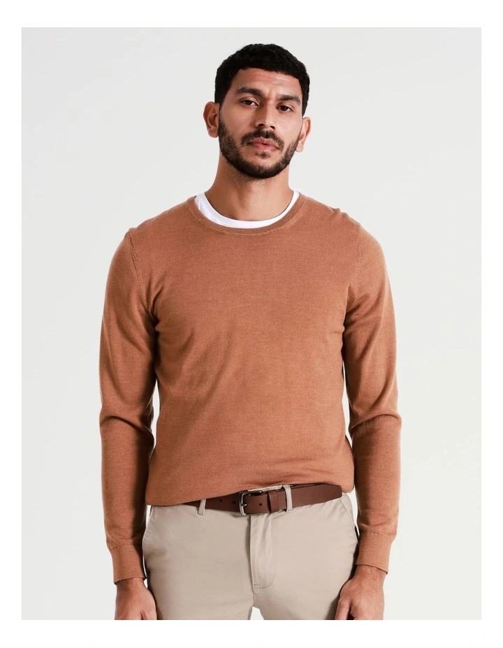 Casual Leather Belt in Tan image 2
