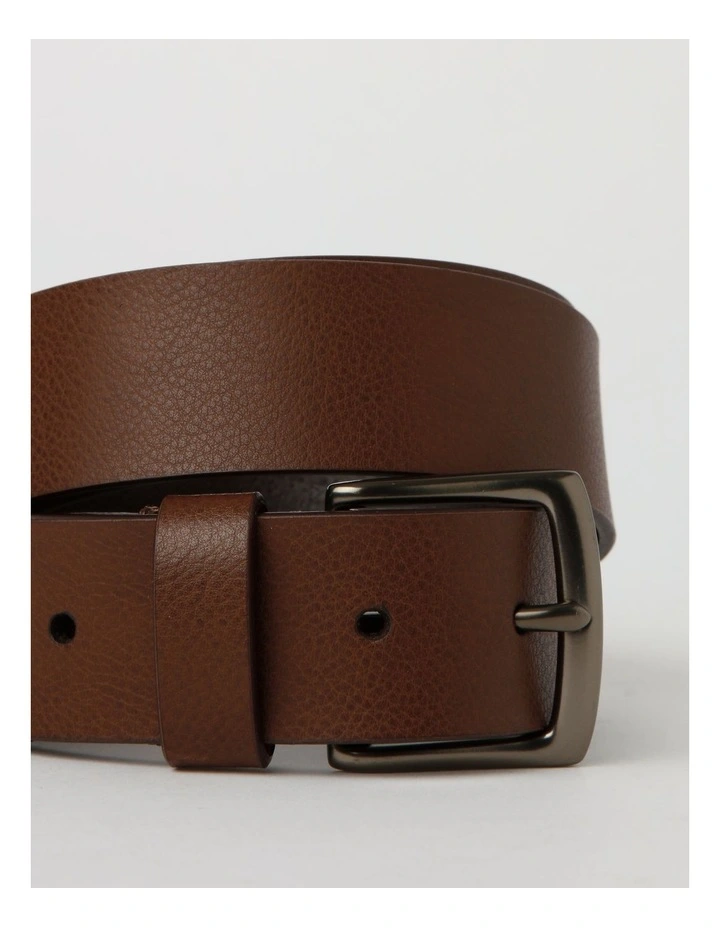 Casual Leather Belt in Tan image 3