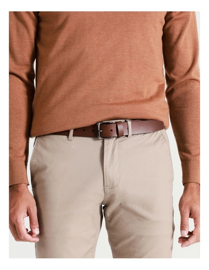 Casual Leather Belt in Tan image 4