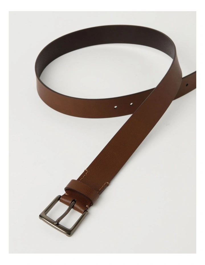 Casual Leather Belt in Tan image 6