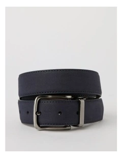 Reversible Suede Belt in Navy