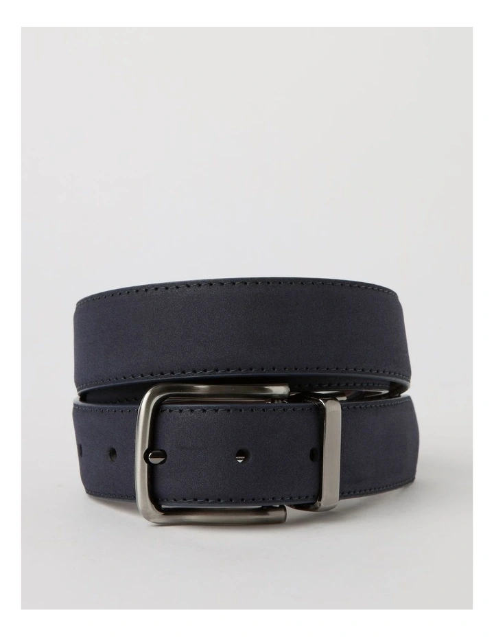 Reversible Suede Belt in Navy image 1